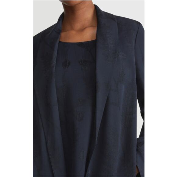 Lafayette 148 New York Flora Bloom Jacquard Shawl Collar Jacket Size Medium - Picture 3 of 8